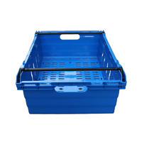 Plastic Nestable  stackable vented crate 6419