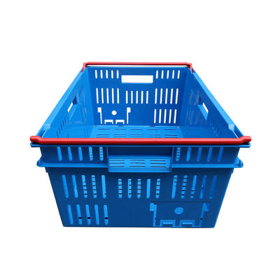 Plastic Nestable  stackable vented crate 6424