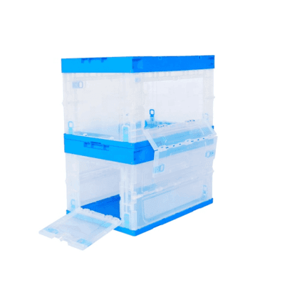 Plastic Transparent Folding Storage Boxes with Open Door