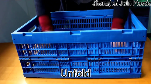 Plastic Durable Foldable Storage Crates Industry Cube Basket